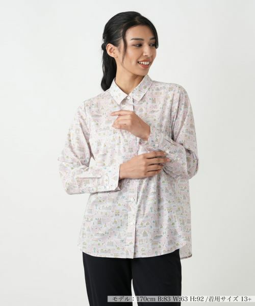 Leilian PLUS HOUSE/レリアンプラスハウス シャツブラウス ピンク系 13+