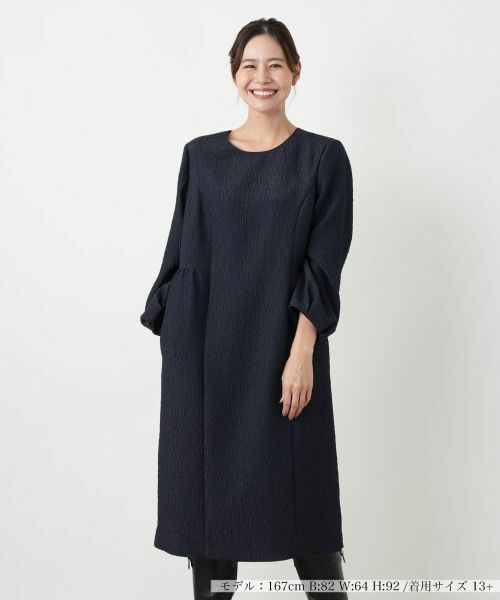 Leilian PLUS HOUSE/レリアンプラスハウス ワンピース【セレモニー】 ネイビー 13+ Leilian PLUS HOUSE/レリアンプラスハウス ワンピース【セレモニー】 ネイビー 13+