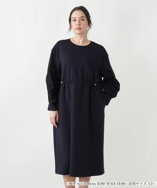 Leilian PLUS HOUSE/レリアンプラスハウス ワンピース ネイビー 17+ Leilian PLUS HOUSE/レリアンプラスハウス ワンピース ネイビー 17+