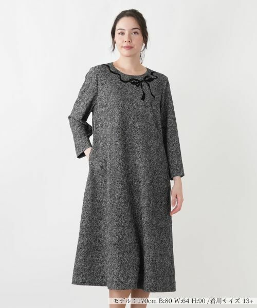 Leilian PLUS HOUSE / レリアンプラスハウス ドレス | 【店舗人気】ワンピース(チャコールグレー)