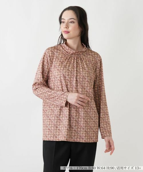 Leilian PLUS HOUSE/レリアンプラスハウス カットソー レッド 13+ Leilian PLUS HOUSE/レリアンプラスハウス カットソー レッド 13+