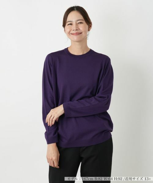 Leilian PLUS HOUSE/レリアンプラスハウス セーター【GEMMA】 パープル系 13+ Leilian PLUS HOUSE/レリアンプラスハウス セーター【GEMMA】 パープル系 13+