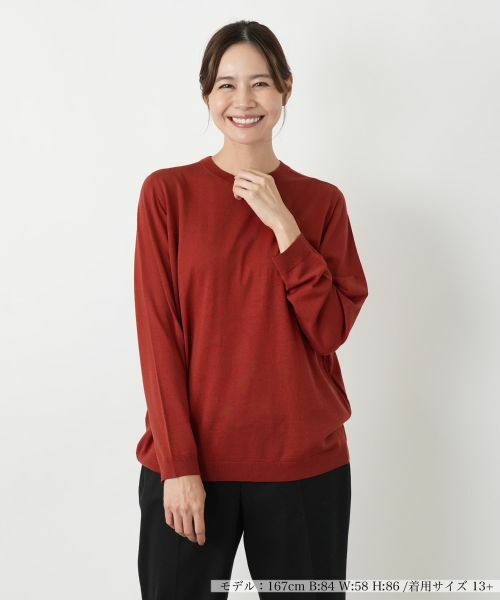 Leilian PLUS HOUSE/レリアンプラスハウス セーター【GEMMA】 アプリコット 13+ Leilian PLUS HOUSE/レリアンプラスハウス セーター【GEMMA】 アプリコット 13+