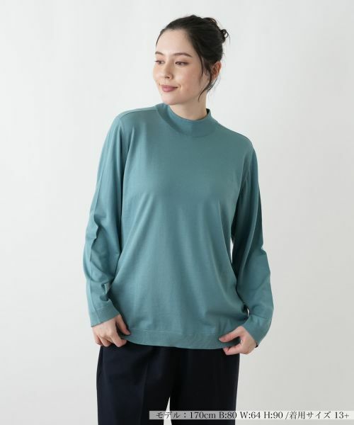 Leilian PLUS HOUSE/レリアンプラスハウス セーター【GEMMA】 グリーン 13+ Leilian PLUS HOUSE/レリアンプラスハウス セーター【GEMMA】 グリーン 13+