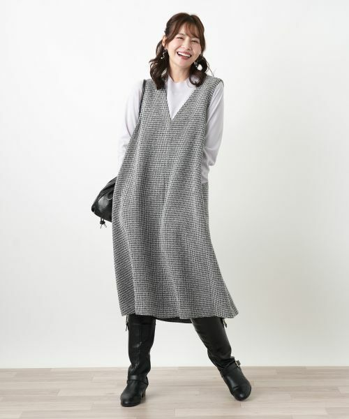 Leilian PLUS HOUSE / レリアンプラスハウス ロング・マキシ丈ワンピース | ジャンパースカート【プラス企画】 | 詳細1