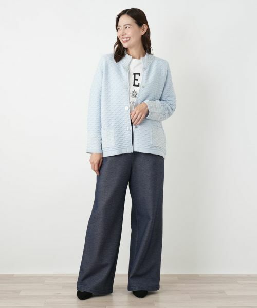 Leilian PLUS HOUSE / レリアンプラスハウス テーラードジャケット | ニットジャケット【CINZIA CALDI】 | 詳細1