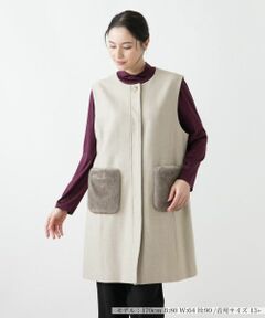 Leilian PLUS HOUSE / レリアンプラスハウス テーラードジャケット | フェイクファーポケットロングジレ【プラス企画】