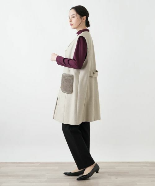 Leilian PLUS HOUSE / レリアンプラスハウス テーラードジャケット | フェイクファーポケットロングジレ【プラス企画】 | 詳細2