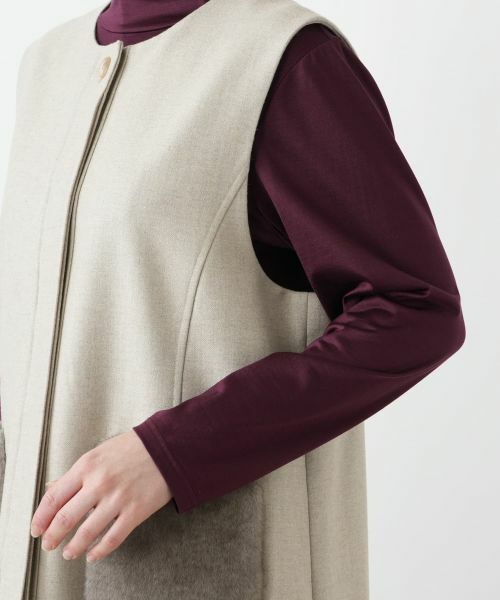 Leilian PLUS HOUSE / レリアンプラスハウス テーラードジャケット | フェイクファーポケットロングジレ【プラス企画】 | 詳細9