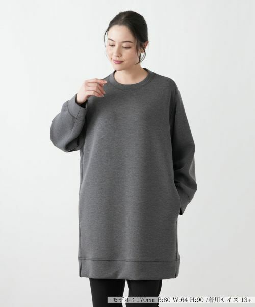 Leilian PLUS HOUSE/レリアンプラスハウス トレーナー【プラス企画】 グレー系 13+ Leilian PLUS HOUSE/レリアンプラスハウス トレーナー【プラス企画】 グレー系 13+