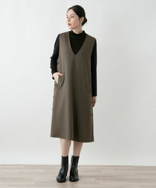 Leilian PLUS HOUSE / レリアンプラスハウス ロング・マキシ丈ワンピース | ジャンパースカート【プラス企画】 | 詳細4