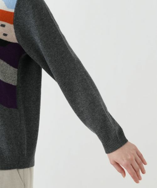 Leilian PLUS HOUSE / レリアンプラスハウス ニット・セーター | 風景モチーフニットプルオーバー【プラス企画】 | 詳細9