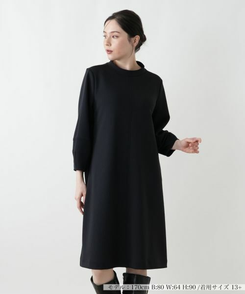 Leilian PLUS HOUSE/レリアンプラスハウス ワンピース【プラス企画】 ブラック 13+ Leilian PLUS HOUSE/レリアンプラスハウス ワンピース【プラス企画】 ブラック 13+