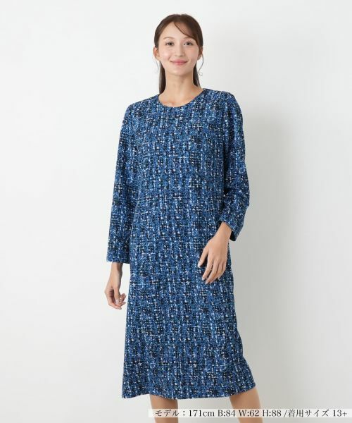 Leilian PLUS HOUSE/レリアンプラスハウス ワンピース【プラス企画】 ロイヤルブルー 17+ Leilian PLUS HOUSE/レリアンプラスハウス ワンピース【プラス企画】 ロイヤルブルー 17+