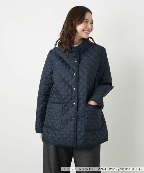 Leilian PLUS HOUSE/レリアンプラスハウス ジャケット【Leilian WHITE LABEL】 ネイビー 17+ Leilian PLUS HOUSE/レリアンプラスハウス ジャケット【Leilian WHITE LABEL】 ネイビー 17+