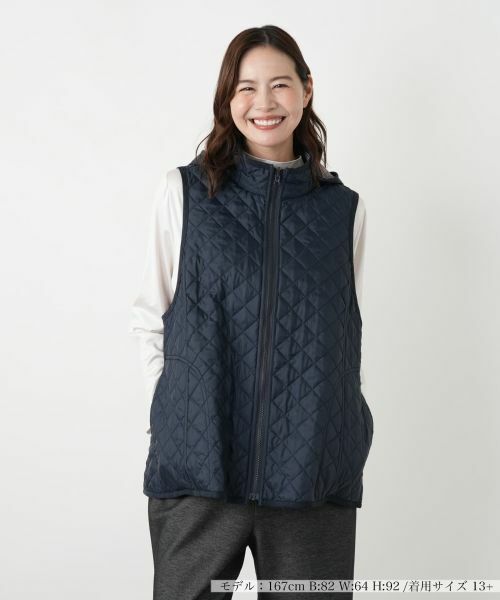 Leilian PLUS HOUSE/レリアンプラスハウス ベスト【Leilian WHITE LABEL】 ネイビー 17+ Leilian PLUS HOUSE/レリアンプラスハウス ベスト【Leilian WHITE LABEL】 ネイビー 17+