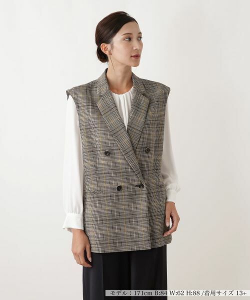 Leilian PLUS HOUSE/レリアンプラスハウス ベスト【BOURGE】 ブラウン系 13+ Leilian PLUS HOUSE/レリアンプラスハウス ベスト【BOURGE】 ブラウン系 13+