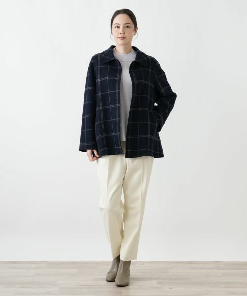 Leilian PLUS HOUSE / レリアンプラスハウス その他アウター | ウィンドウペンショールカラーコート【25年11月カタログ】 | 詳細1