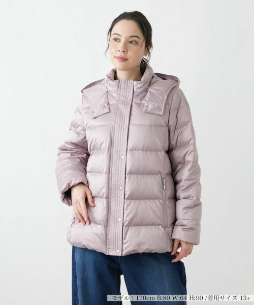 Leilian PLUS HOUSE/レリアンプラスハウス コート【Leilian WHITE LABEL】 ピンク 13+ Leilian PLUS HOUSE/レリアンプラスハウス コート【Leilian WHITE LABEL】 ピンク 13+