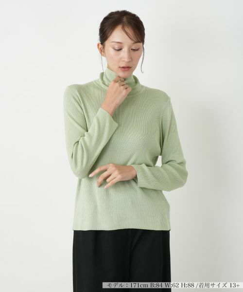 Leilian PLUS HOUSE/レリアンプラスハウス セーター【BOURGE】 グリーン 13+ Leilian PLUS HOUSE/レリアンプラスハウス セーター【BOURGE】 グリーン 13+