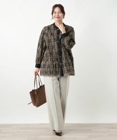 Leilian PLUS HOUSE / レリアンプラスハウス その他パンツ | ピンタックストレートパンツ【25年11月カタログ】