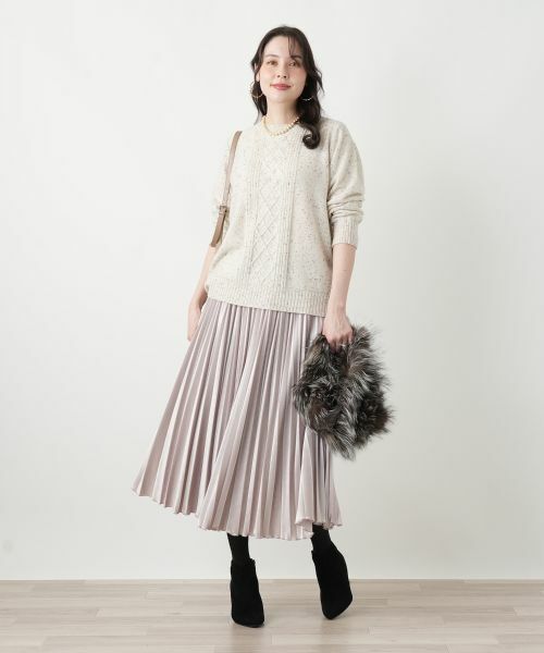 Leilian PLUS HOUSE / レリアンプラスハウス ロング・マキシ丈スカート | ベロアプリーツスカート【25年11月カタログ】 | 詳細16