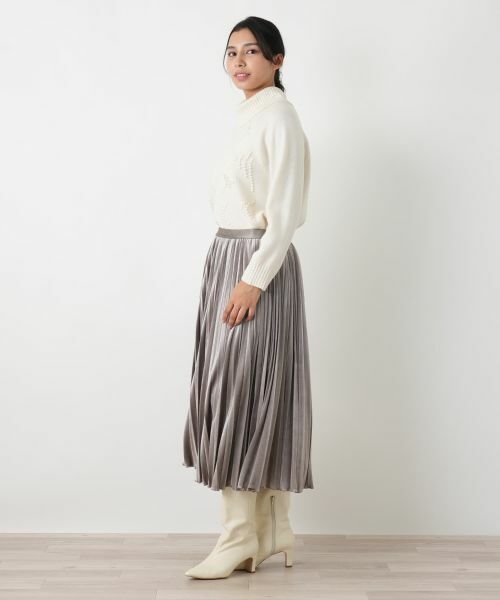 Leilian PLUS HOUSE / レリアンプラスハウス ロング・マキシ丈スカート | ベロアプリーツスカート【25年11月カタログ】 | 詳細9