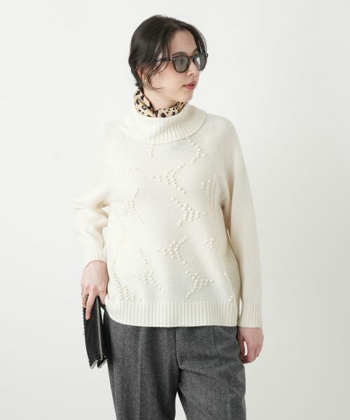 Leilian PLUS HOUSE / レリアンプラスハウス ニット・セーター | ポップコーンタートルネックニットプルオーバー【FRANCO FERRARO for Leilian】【25年11月カタログ】 | 詳細1
