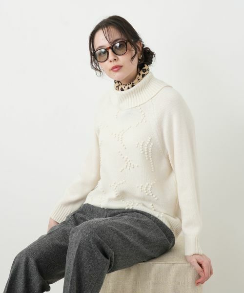 Leilian PLUS HOUSE / レリアンプラスハウス ニット・セーター | ポップコーンタートルネックニットプルオーバー【FRANCO FERRARO for Leilian】【25年11月カタログ】 | 詳細2