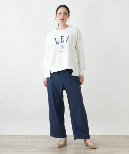 Leilian PLUS HOUSE / レリアンプラスハウス その他パンツ | あったか千鳥格子セミワイドパンツ【25年11月カタログ】 | 詳細1