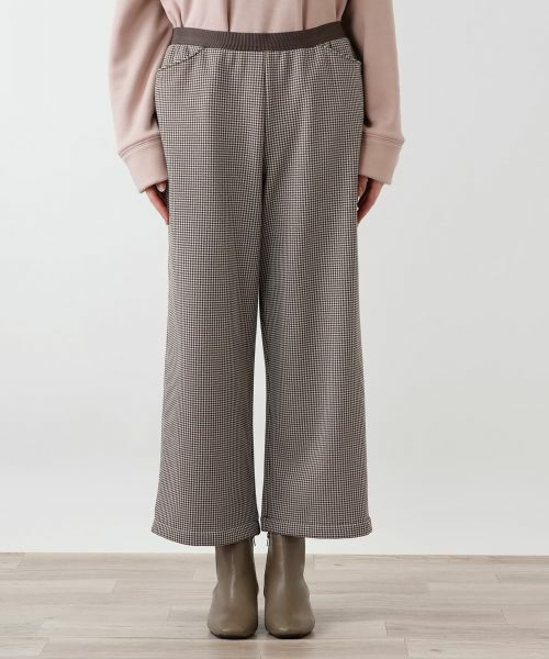 Leilian PLUS HOUSE / レリアンプラスハウス その他パンツ | あったか千鳥格子セミワイドパンツ【25年11月カタログ】 | 詳細12