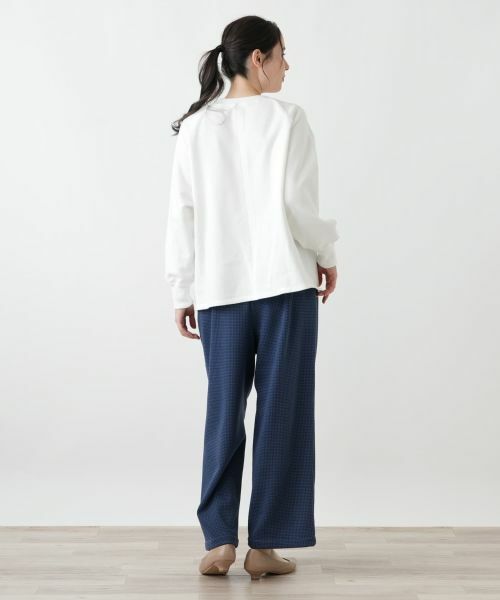 Leilian PLUS HOUSE / レリアンプラスハウス その他パンツ | あったか千鳥格子セミワイドパンツ【25年11月カタログ】 | 詳細3