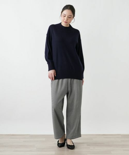 Leilian PLUS HOUSE / レリアンプラスハウス その他パンツ | あったか千鳥格子セミワイドパンツ【25年11月カタログ】 | 詳細5