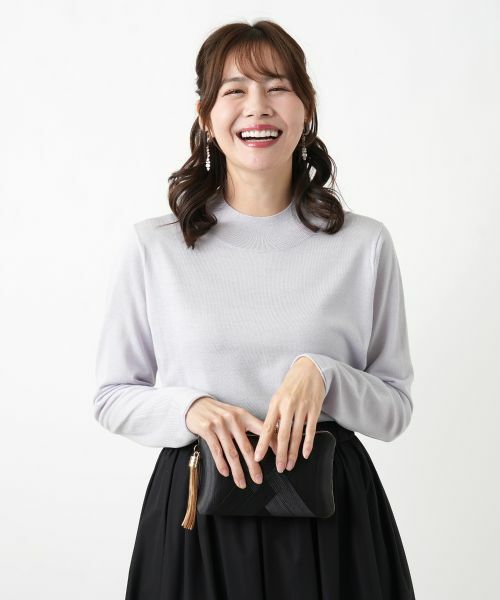 Leilian PLUS HOUSE / レリアンプラスハウス ニット・セーター | ラメハイネックニットプルオーバー【25年11月カタログ】 | 詳細4