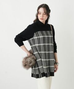 Leilian PLUS HOUSE / レリアンプラスハウス ニット・セーター | 千鳥格子ニットチュニック【25年11月カタログ】