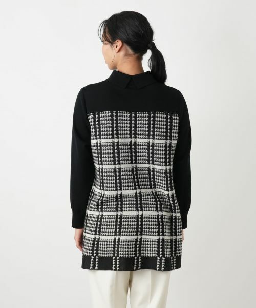 Leilian PLUS HOUSE / レリアンプラスハウス ニット・セーター | 千鳥格子ニットチュニック【25年11月カタログ】 | 詳細10