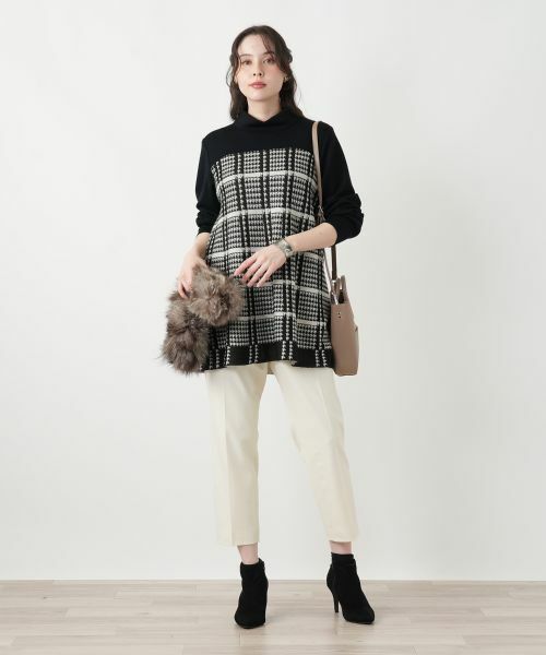 Leilian PLUS HOUSE / レリアンプラスハウス ニット・セーター | 千鳥格子ニットチュニック【25年11月カタログ】 | 詳細2