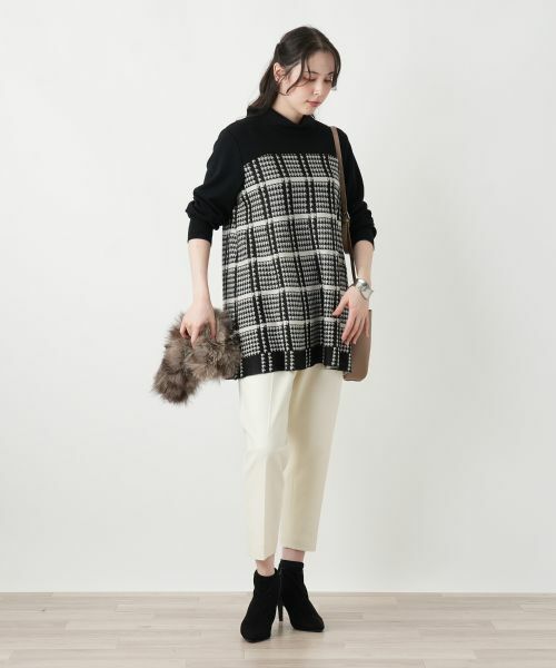 Leilian PLUS HOUSE / レリアンプラスハウス ニット・セーター | 千鳥格子ニットチュニック【25年11月カタログ】 | 詳細3