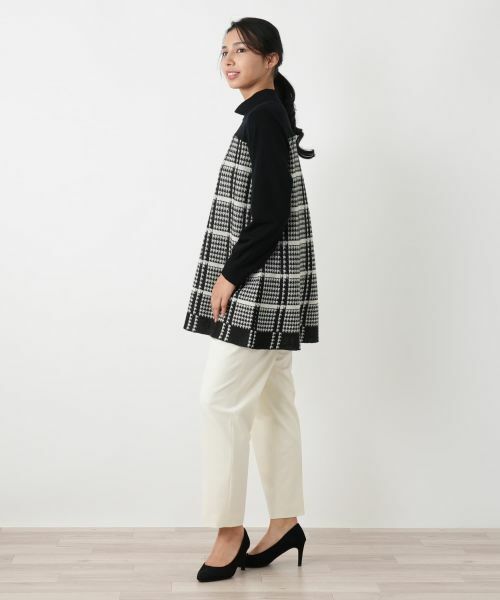 Leilian PLUS HOUSE / レリアンプラスハウス ニット・セーター | 千鳥格子ニットチュニック【25年11月カタログ】 | 詳細6
