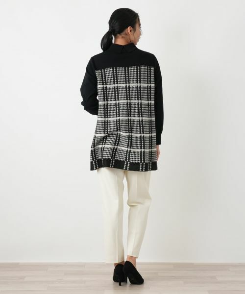 Leilian PLUS HOUSE / レリアンプラスハウス ニット・セーター | 千鳥格子ニットチュニック【25年11月カタログ】 | 詳細7