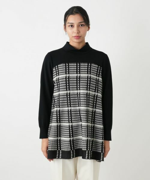 Leilian PLUS HOUSE / レリアンプラスハウス ニット・セーター | 千鳥格子ニットチュニック【25年11月カタログ】 | 詳細8
