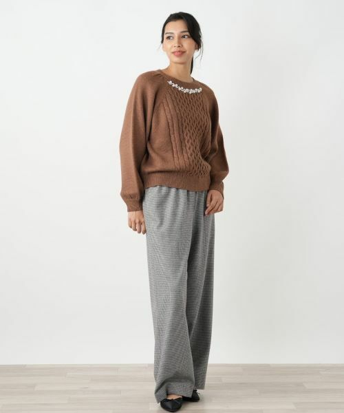 Leilian PLUS HOUSE / レリアンプラスハウス その他パンツ | 千鳥格子ワイドパンツ【NEMIKA】 | 詳細7