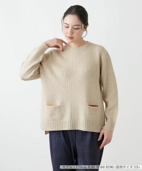 Leilian PLUS HOUSE/レリアンプラスハウス セーター【25年11月カタログ】 ベージュ 13+ Leilian PLUS HOUSE/レリアンプラスハウス セーター【25年11月カタログ】 ベージュ 13+