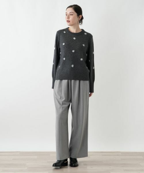 Leilian PLUS HOUSE / レリアンプラスハウス ニット・セーター | フェザーラメドットニットプルオーバー【NEMIKA】 | 詳細1
