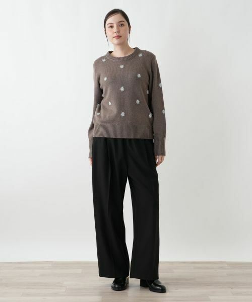 Leilian PLUS HOUSE / レリアンプラスハウス ニット・セーター | フェザーラメドットニットプルオーバー【NEMIKA】 | 詳細4