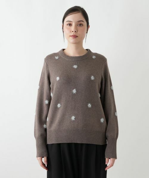 Leilian PLUS HOUSE / レリアンプラスハウス ニット・セーター | フェザーラメドットニットプルオーバー【NEMIKA】 | 詳細7