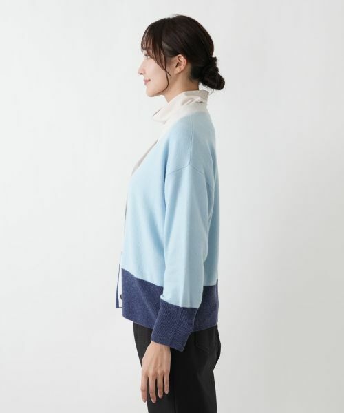 Leilian PLUS HOUSE / レリアンプラスハウス カーディガン・ボレロ | カシミヤ配色カーディガン【Leilian WHITE LABEL】 | 詳細14