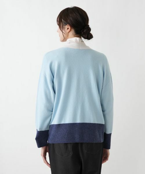 Leilian PLUS HOUSE / レリアンプラスハウス カーディガン・ボレロ | カシミヤ配色カーディガン【Leilian WHITE LABEL】 | 詳細15