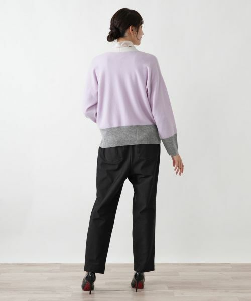 Leilian PLUS HOUSE / レリアンプラスハウス カーディガン・ボレロ | カシミヤ配色カーディガン【Leilian WHITE LABEL】 | 詳細3