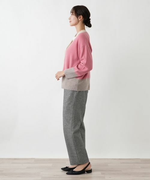 Leilian PLUS HOUSE / レリアンプラスハウス カーディガン・ボレロ | カシミヤ配色カーディガン【Leilian WHITE LABEL】 | 詳細5